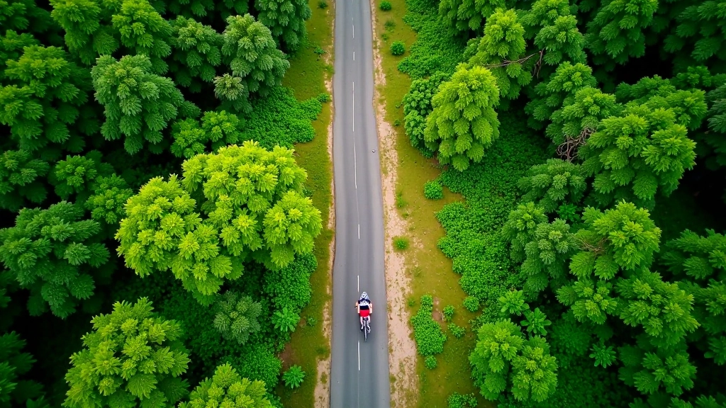 Vista aérea de la vía verde ciclismo en Arroyo Guayama